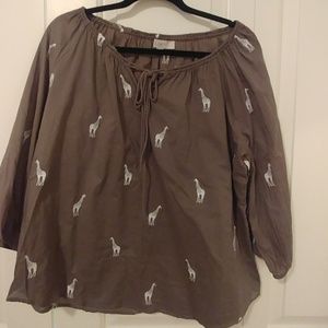 Loft Giraffe Print Top